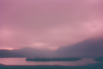 Fototapeta premium lake in the rain Generative AI