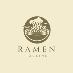Ramen logo design vector illustration