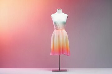 Summer gradient dress with copy space