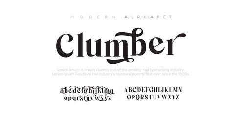 Clumber Elegant Font Uppercase Lowercase and Number. Classic Lettering Minimal Fashion Designs. Typography modern serif fonts regular decorative vintage concept. vector illustration.