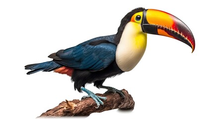 Exotic toucan photo realistic illustration - Generative AI.