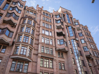 exterior of historical residential building in capital kyiv