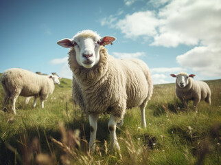 Obraz na płótnie Canvas Sheep in a pasture