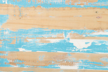 Fototapeta na wymiar Blue stained rustic wood background