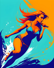 Summer Girl Album Cover - generative ai, üretken, yapay zeka