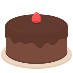 chocolate cake with strawberry