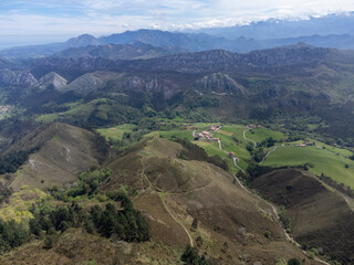 Fototapeta premium Travelling by car to mountain view points in Asturias, North of Spain, Picos de Europa mountain range