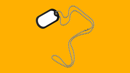 Chain Pet ID Tag for Pets on Yellow Background