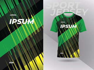 green yellow shirt sport jersey mockup template design for soccer, football, racing, gaming, motocross, cycling, and running 