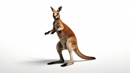 Playful kangaroo photo realistic illustration - Generative AI.