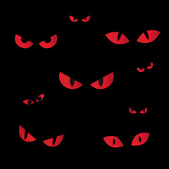 spooky scary eyes in the dark, monster eyes Halloween © Euangfa