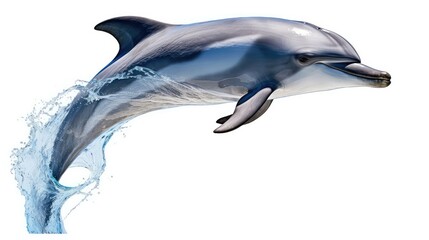 Obraz premium Graceful dolphin photo realistic illustration - Generative AI.
