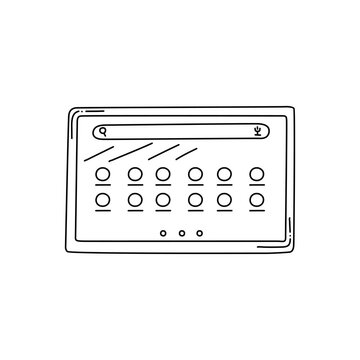 recommend clip art: hand draw doodle tablet, computer tablet vector illustration computer