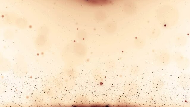 Red particles bokeh on a white background. Motion graphics