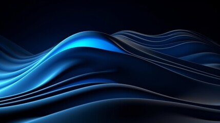 abstract curve line digital technology graphics background digital data information in audio curve line form dark background blue colour tone,generative ai
