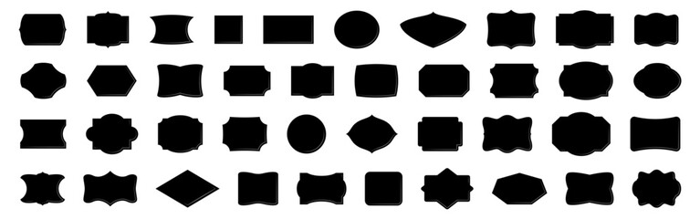 Vintage badge frame element collection. Set of black retro banner frame. Vector retro badge and vintage banner frame