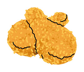 fast food, chicken cartoon icons set, simple flat style, street high calorie food illustration.