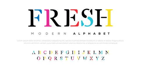 Modern abstract digital alphabet font. Minimal technology typography, Creative sport font and with numbers. vector illustration