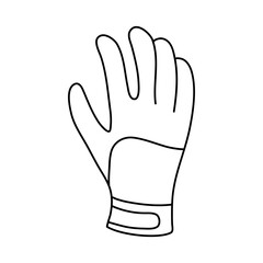 vector drawing in doodle style. working protective glove. construction tool, hand work