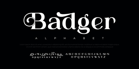 Badge Abstract modern urban alphabet fonts. Typography sport, technology, fashion, digital, future creative logo font. vector illustration.