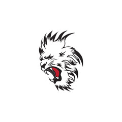 lion head logo illustration power abstract vector design