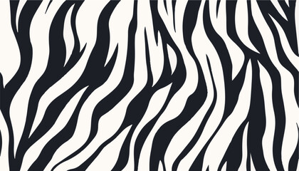 Hand drawn contemporary abstract zebra striped print. Modern fashionable template for design.