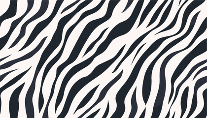 Fototapeta na wymiar Hand drawn contemporary abstract zebra striped print. Modern fashionable template for design.