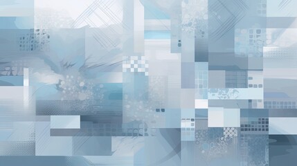 Soothing background with a blend of soft blues and grays with geometric shapes