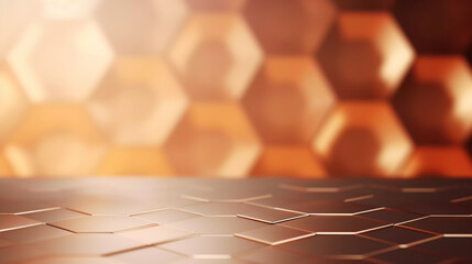 Abstract luxury background, Minimalistic copper gold architectural background and podium, Christmas holiday background, Modern design for poster, cover, branding, product showcase, AI generated.