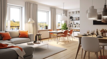 home interior design concept living family area contemporary interior style with nature sky and garden view in terrace, image ai generate