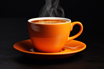 Obraz premium orange cup of coffee, generative ai