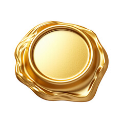 Gold wax seal isolated on transparent or white background, png
