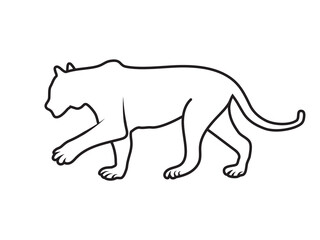 Tiger logo sign emblem pictogram on white background. Linear icon vector illustration EPS 10. Editable stroke.