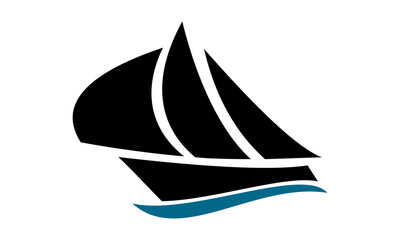 sailing ship illustration vector logo