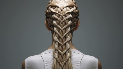 Woman with intricate hair braid