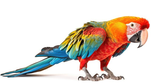 Exotic parrot photo realistic illustration - Generative AI.