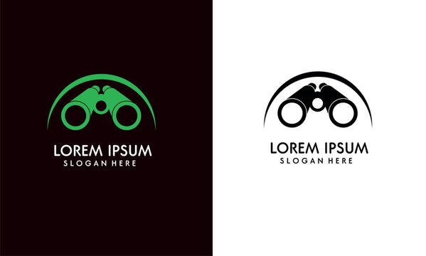 binoculars real estate logo icon vector template