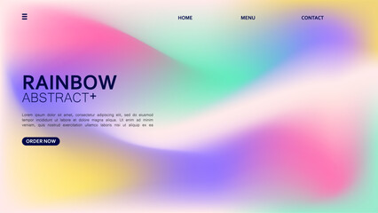 Background abstract gradient rainbow color landing page design. vector illustration. dynamic and modern style.