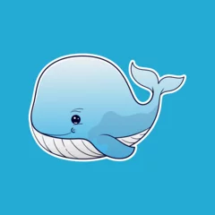 Cercles muraux Baleine cute baby whale sealife animal cartoon isolated on white background rainbow in scandinavian style on a isolated background
