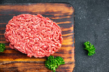 meat cutlet raw ground meat fresh beef, pork, chicken meal food snack on the table copy space food...