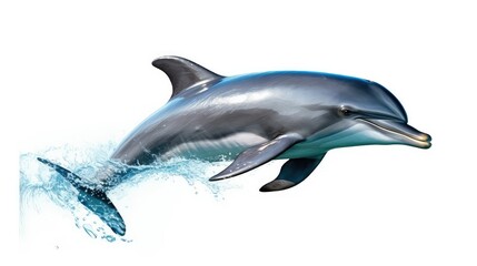 Graceful dolphin photo realistic illustration - Generative AI.