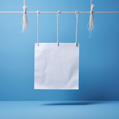 paper hanging on rope