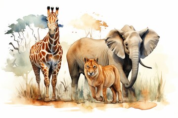 Safari cartoon animal clipart
