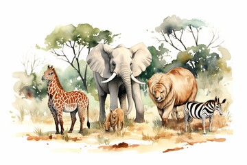 Safari cartoon animal clipart