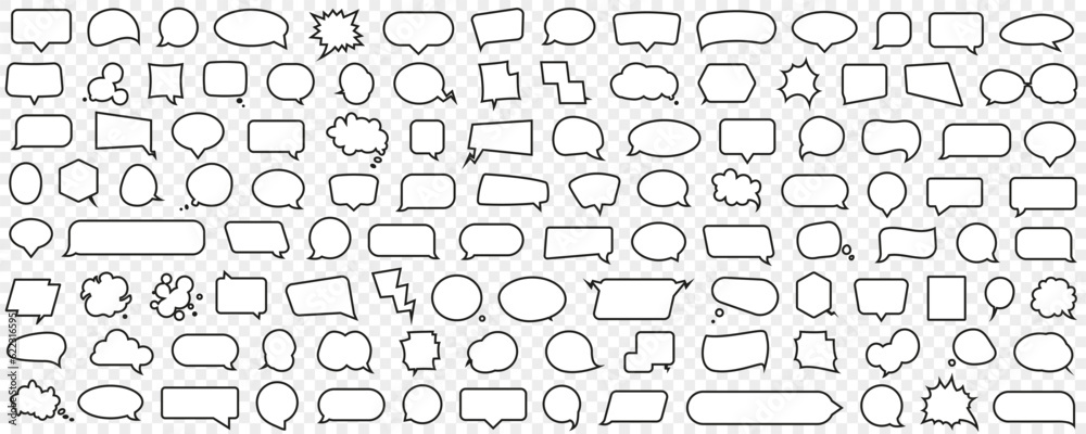 Aufkleber speech bubble template collection. set of black chat speech bubble. abstract speech bubble cloud tem