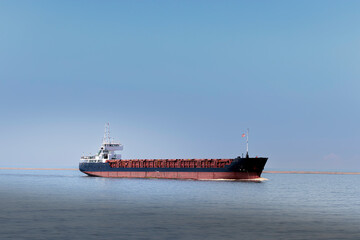 ship in the sea,merchant ship, tanker calling at port