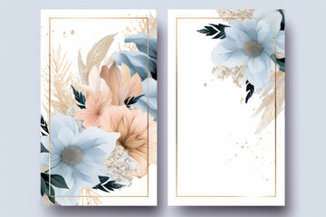 Floral Design: Multi-Purpose Template for Wedding Invitations, Business Cards, Thank You Notes, and RSVPs