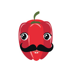 Funny pepper with a cartoon face