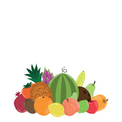 Beautiful background with different fruits