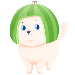 cat with a watermelon hat